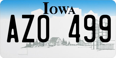 IA license plate AZO499