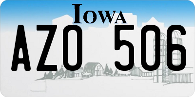 IA license plate AZO506