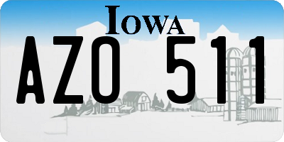 IA license plate AZO511