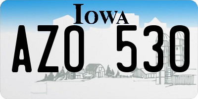 IA license plate AZO530