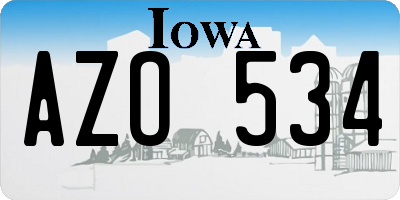 IA license plate AZO534