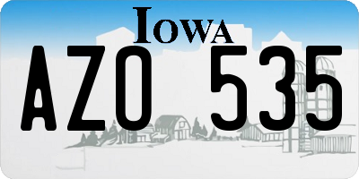 IA license plate AZO535