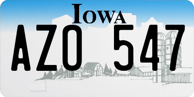 IA license plate AZO547
