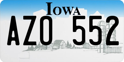IA license plate AZO552