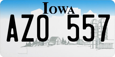IA license plate AZO557
