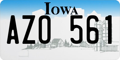 IA license plate AZO561