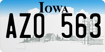 IA license plate AZO563