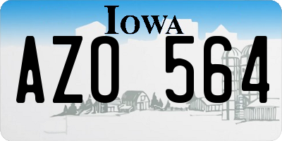 IA license plate AZO564
