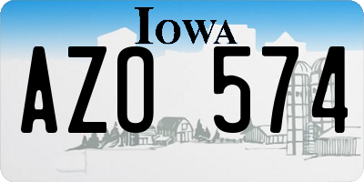 IA license plate AZO574