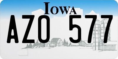 IA license plate AZO577