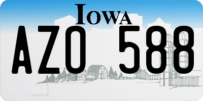 IA license plate AZO588