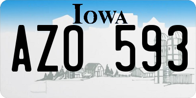 IA license plate AZO593