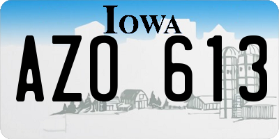 IA license plate AZO613