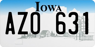 IA license plate AZO631