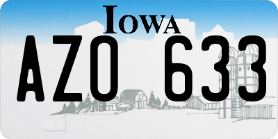 IA license plate AZO633