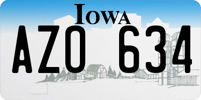 IA license plate AZO634