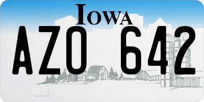 IA license plate AZO642