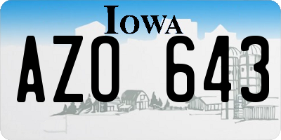 IA license plate AZO643