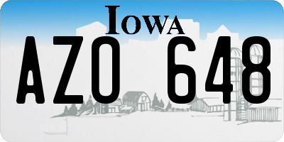 IA license plate AZO648