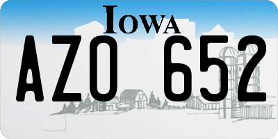 IA license plate AZO652