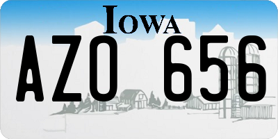 IA license plate AZO656