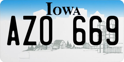 IA license plate AZO669