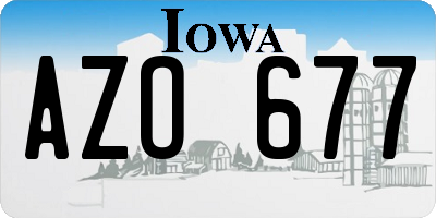 IA license plate AZO677