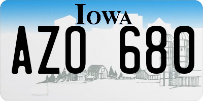IA license plate AZO680