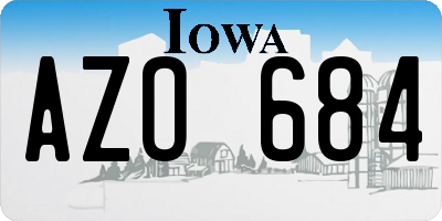 IA license plate AZO684