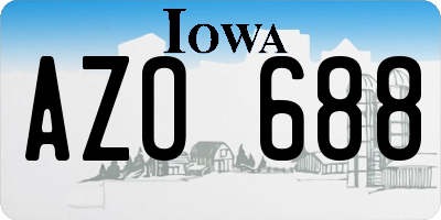 IA license plate AZO688