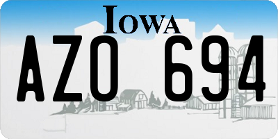 IA license plate AZO694