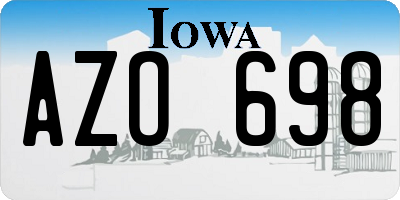 IA license plate AZO698
