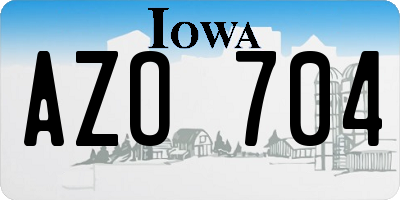 IA license plate AZO704
