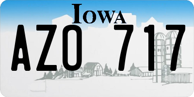 IA license plate AZO717