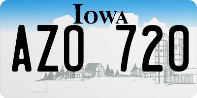 IA license plate AZO720