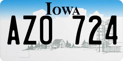 IA license plate AZO724