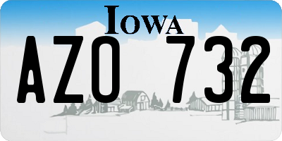 IA license plate AZO732