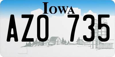 IA license plate AZO735