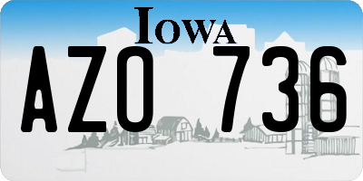 IA license plate AZO736