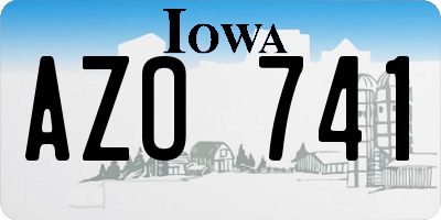 IA license plate AZO741