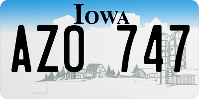 IA license plate AZO747
