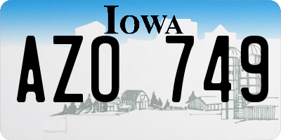 IA license plate AZO749