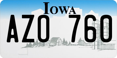 IA license plate AZO760