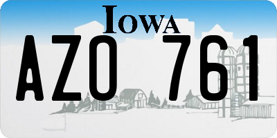 IA license plate AZO761