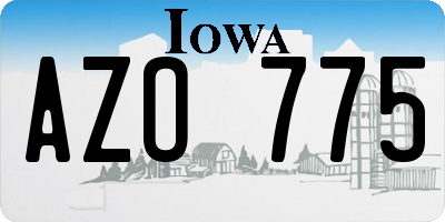 IA license plate AZO775