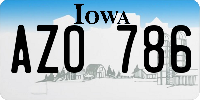 IA license plate AZO786