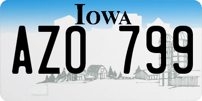 IA license plate AZO799
