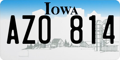 IA license plate AZO814