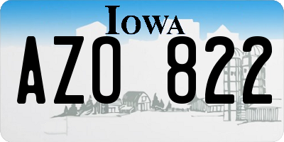 IA license plate AZO822