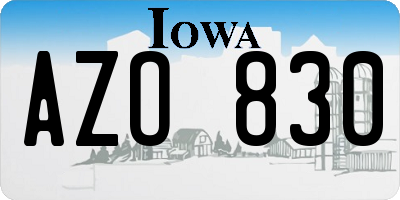 IA license plate AZO830